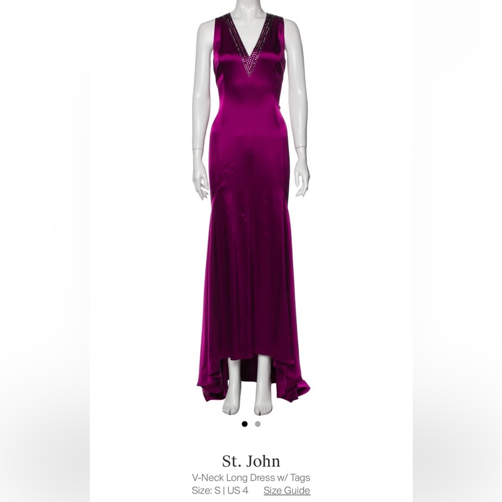 St John silk gown - wine - size small